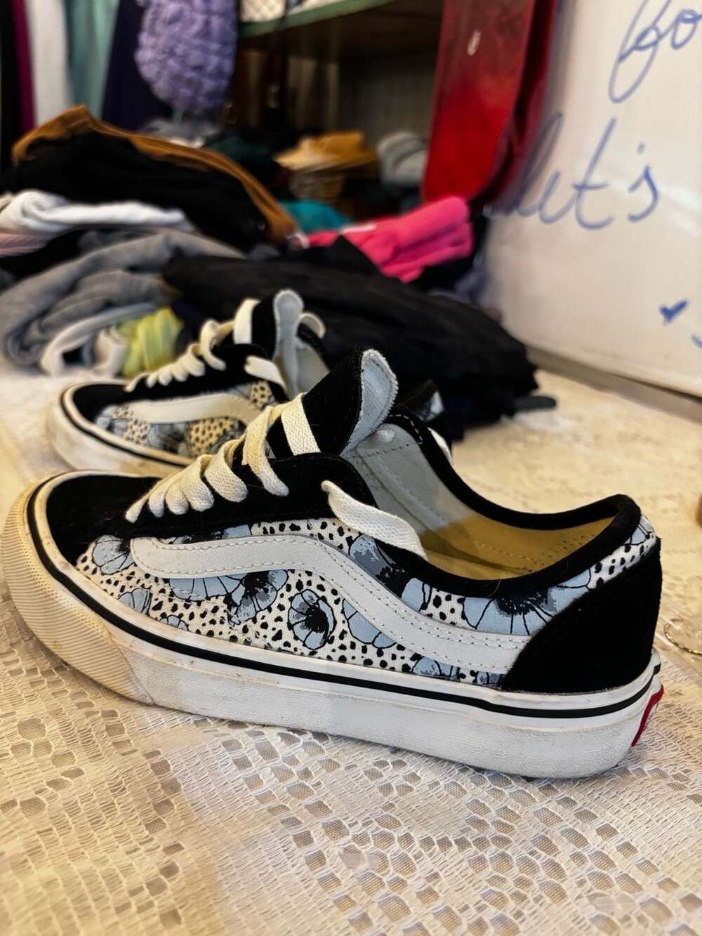 Vans Style 36 Decon VR3 Animal Floral Blue Polka Dots Women's 5.0
